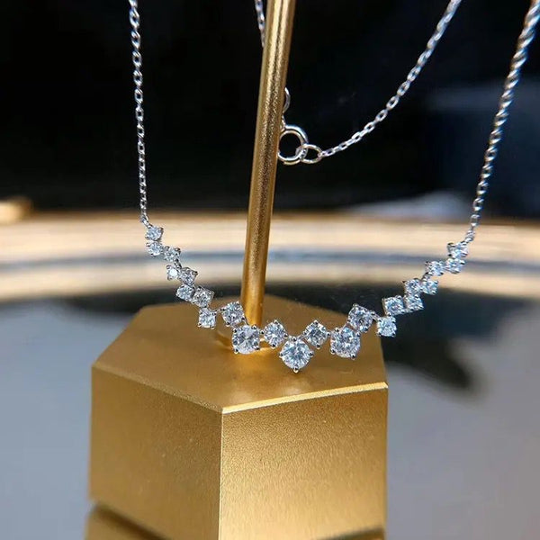 Silver Luxury Rhinestone Statement Necklace