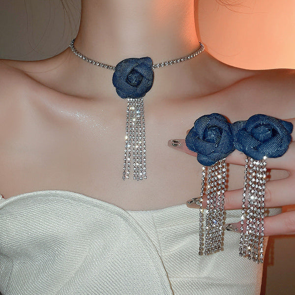 Sparkly Rhinestone Necklace Set