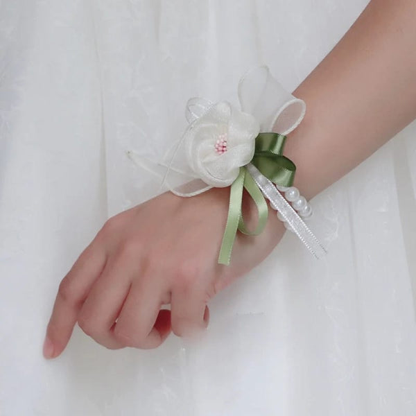 Bridesmaid Flower Beaded Bracelet