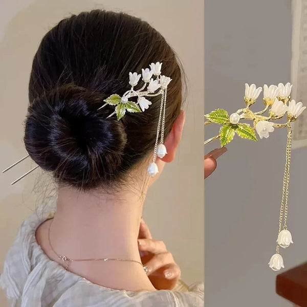 Orchid Flower Hair Styling Stick