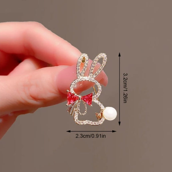 Red Bow Bunny Fashion Brooch (D)