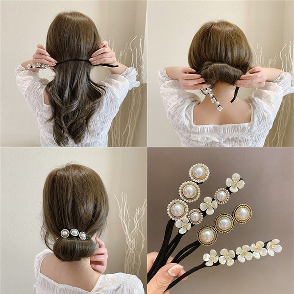 Korean Pearl Hair Bun Maker