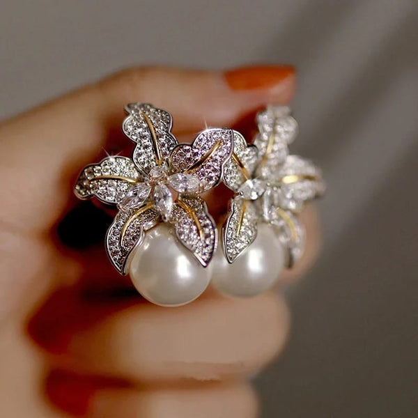 Sparkly Lily Studs