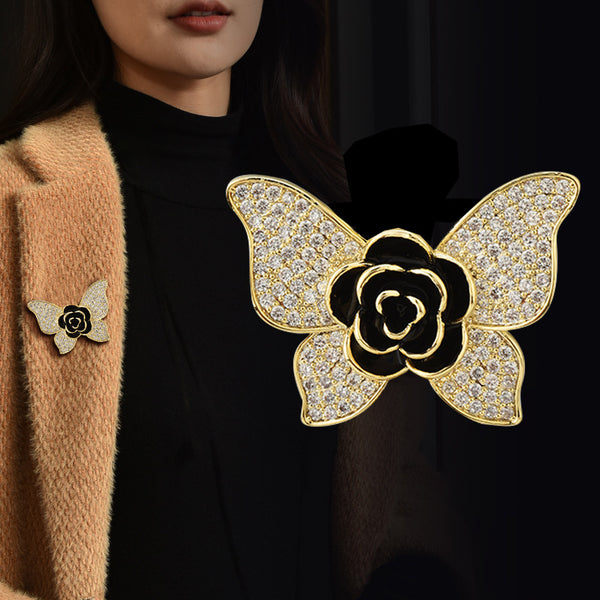 Rhinestone Butterfly Brooch (B7)