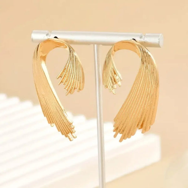 Creative Shaped Statement Earrings Golden