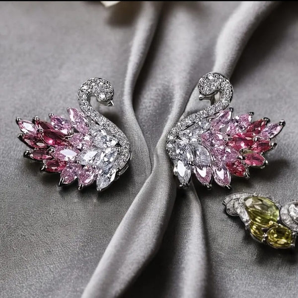 Swan Stud Earrings