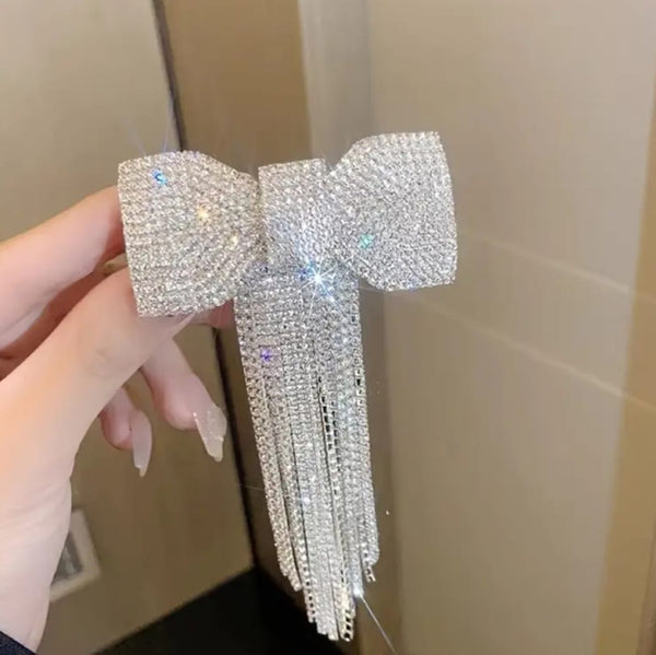 Rhinestone Silver Buckle Hair Clip