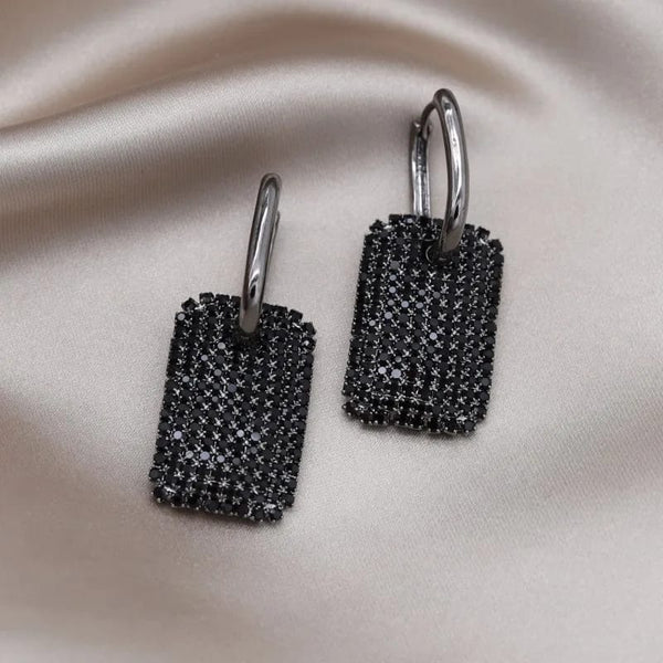 Black Dazzle Drop Earrings