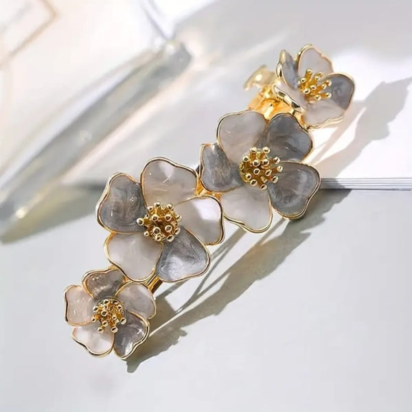 Elegant Floral Enamel Hair Clip (C)