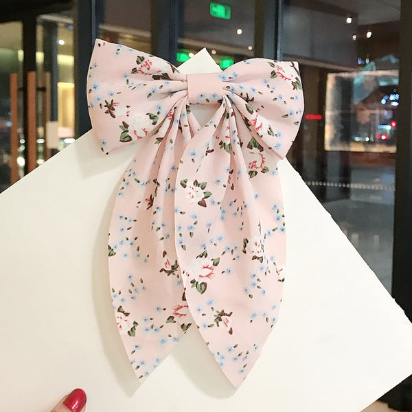 Printed Light Pink Bow
