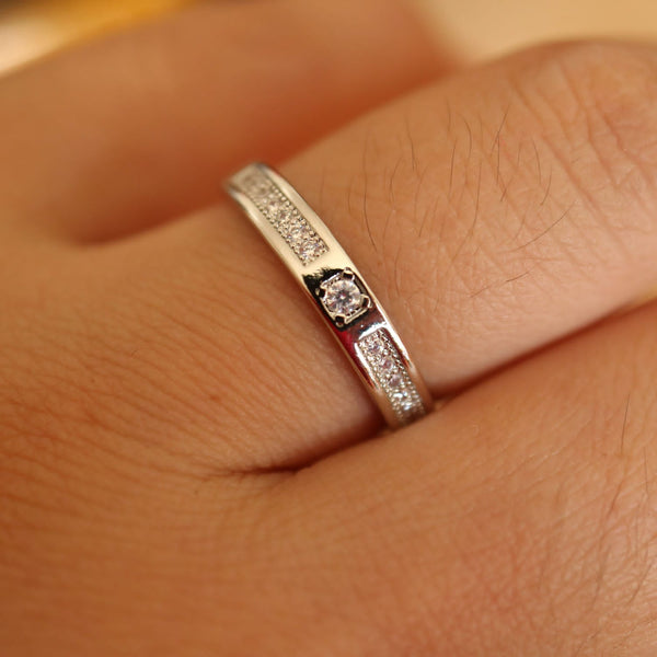 Silver Plated Couple Band Rings