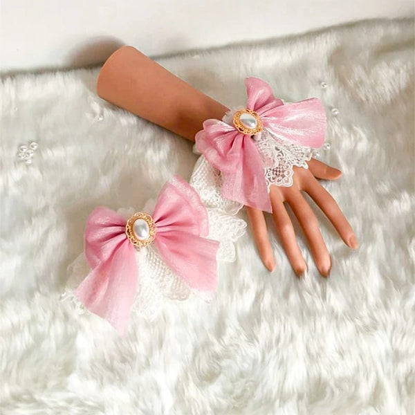Lace Wrist Cuff  (Pink)